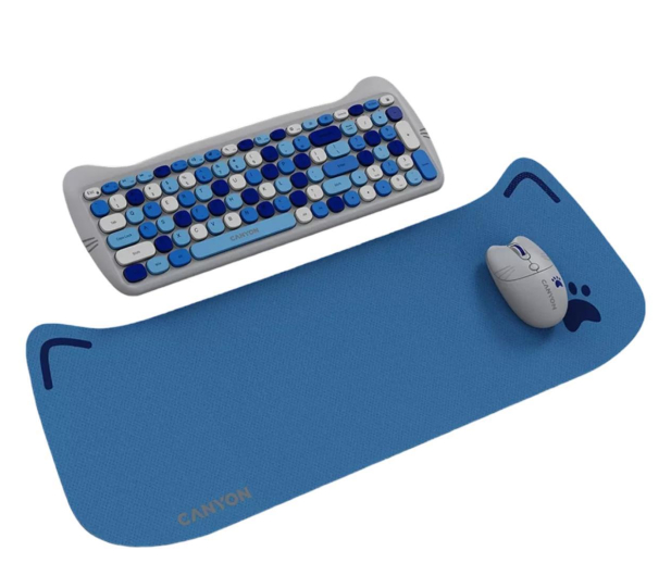 CANYON Zestaw klawiatura i mysz HSET-W6 Blue z podkładką - 1283176 - zdjęcie 3
